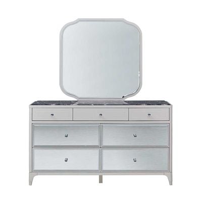 Portnoy Dresser with Mirror - Ivory - With 2-Year Warranty